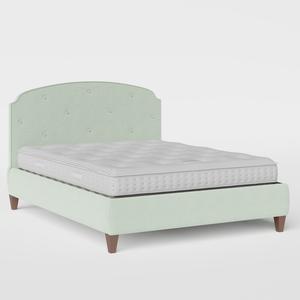 Lide Buttoned Diagonal upholstered bed in duckegg fabric - Thumbnail