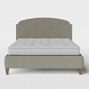 Lide Buttoned Diagonal letto imbottito in tessuto grigio con materasso - Thumbnail