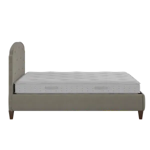 Lide Buttoned Diagonal upholstered bed in grey fabric with Juno mattress - Thumbnail