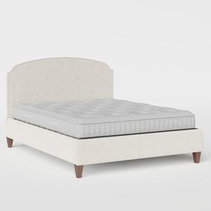 Lide Buttoned Diagonal upholstered bed in mist fabric - Thumbnail
