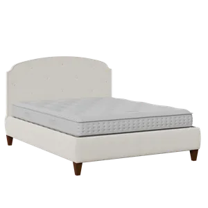Lide Buttoned Diagonal upholstered bed in mist fabric - Thumbnail
