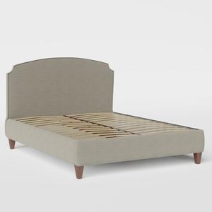 Lide with Piping upholstered bed in grey fabric - Thumbnail
