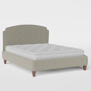 Lide with Piping upholstered bed in grey fabric - Thumbnail