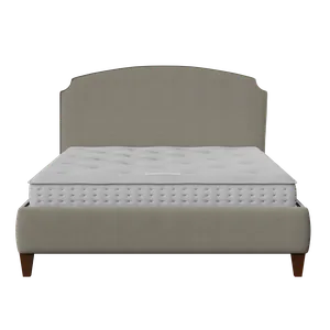 Lide with Piping cama tapizada en tela gris con colchón - Thumbnail