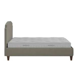 Lide with Piping cama tapizada en tela gris con colchón - Thumbnail