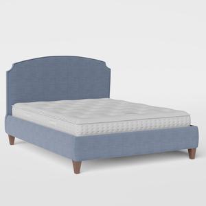 Lide with Piping upholstered bed in blue fabric - Thumbnail