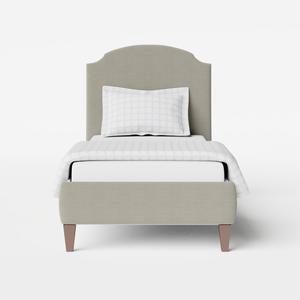 Lide upholstered single bed in grey fabric - Thumbnail