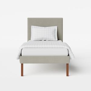 Misaki Upholstered upholstered single bed in grey fabric - Thumbnail