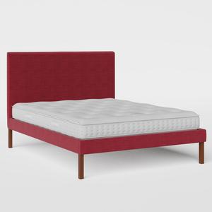 Misaki Upholstered upholstered bed in cherry fabric - Thumbnail