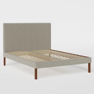 Misaki Upholstered upholstered bed in grey fabric - Thumbnail