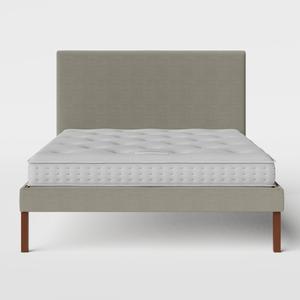 Misaki Upholstered cama tapizada en tela gris con colchón - Thumbnail