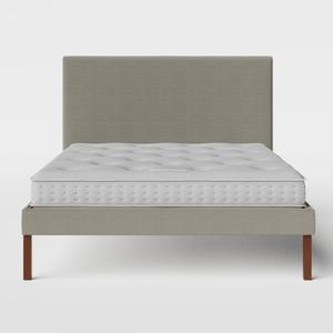 Misaki Upholstered upholstered bed in grey fabric with Juno mattress - Thumbnail