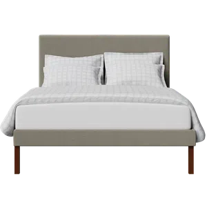Misaki Upholstered upholstered bed in grey fabric - Thumbnail