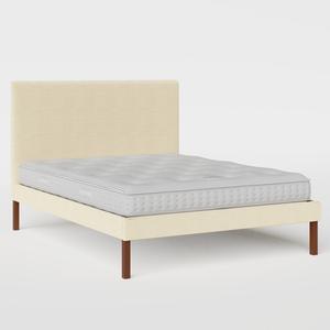 Misaki Upholstered upholstered bed in natural fabric - Thumbnail