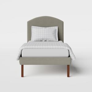 Okawa Upholstered upholstered single bed in grey fabric - Thumbnail