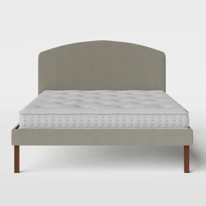 Okawa Upholstered lit rembourré en tissu gris avec matelas - Thumbnail