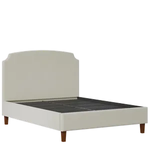Poole Slim upholstered bed in oatmeal fabric - Thumbnail