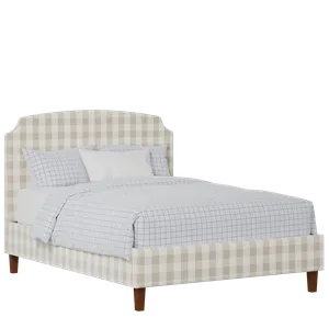 Poole Slim upholstered bed in Romo Kemble Putty fabric with Juno mattress - Thumbnail