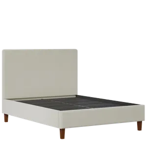 Porto Slim upholstered bed in oatmeal fabric - Thumbnail