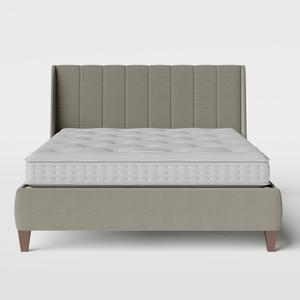Sunderland Pleated upholstered bed in grey fabric with Juno mattress - Thumbnail