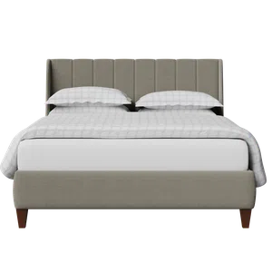 Sunderland Pleated upholstered bed in grey fabric - Thumbnail