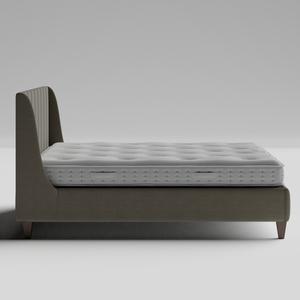 Sunderland Pleated cama tapizada en tela gris con colchón - Thumbnail
