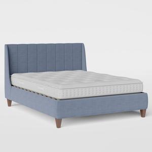 Sunderland Pleated upholstered bed in blue fabric - Thumbnail