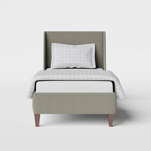 Sunderland upholstered single bed in grey fabric - Thumbnail