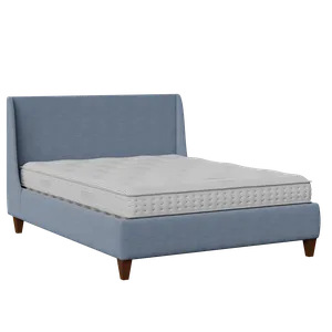 Sunderland upholstered bed in blue fabric - Thumbnail