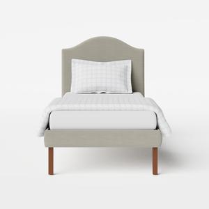 Yoshida Upholstered cama individual tapizada en tela gris - Thumbnail