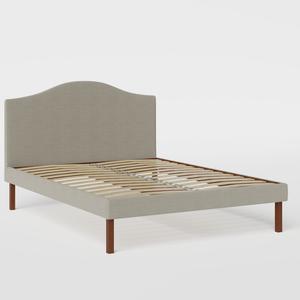 Yoshida Upholstered upholstered bed in grey fabric - Thumbnail