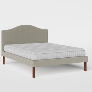 Yoshida Upholstered upholstered bed in grey fabric - Thumbnail