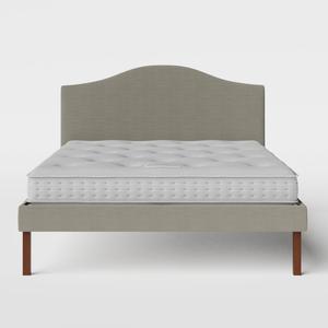 Yoshida Upholstered upholstered bed in grey fabric with Juno mattress - Thumbnail
