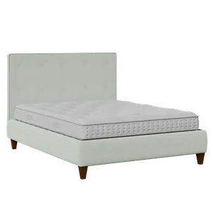 Yushan Buttoned upholstered bed in duckegg fabric - Thumbnail