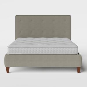 Yushan Buttoned stoffen bed in grijs met lades - Thumbnail