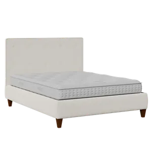 Yushan Buttoned upholstered bed in mist fabric - Thumbnail