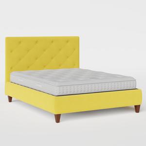 Yushan Deep Buttoned upholstered bed in sunflower fabric - Thumbnail