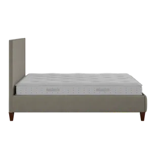 Yushan Buttoned Diagonal letto imbottito in tessuto grigio con materasso - Thumbnail
