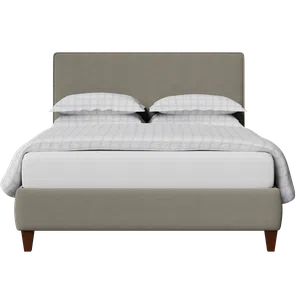 Yushan with Piping upholstered bed in grey fabric - Thumbnail