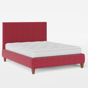 Yushan upholstered bed in cherry fabric - Thumbnail