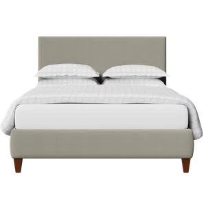 Yushan upholstered bed in grey fabric - Thumbnail