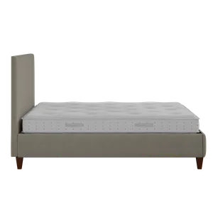 Yushan cama tapizada en tela gris con colchón - Thumbnail