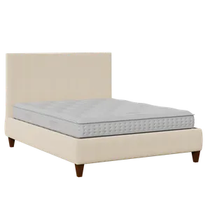 Yushan upholstered bed in natural fabric - Thumbnail