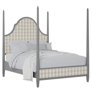 Beckett Upholstered wood upholstered bed in grey with Romo Kemble Putty fabric - Thumbnail