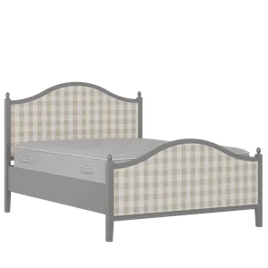 Brady Upholstered wood upholstered bed in grey with Romo Kemble Putty fabric - Thumbnail