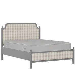 Bronte Slim Upholstered wood upholstered bed in grey with Romo Kemble Putty fabric - Thumbnail
