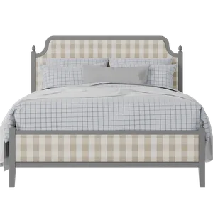Bronte Slim Upholstered wood upholstered upholstered bed in grey with Romo Kemble Putty fabric - Thumbnail