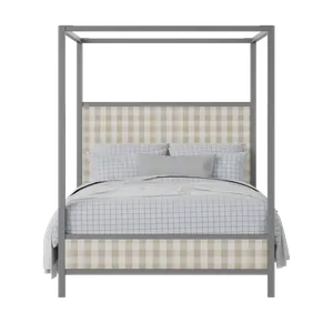Byron Slim Upholstered wood upholstered upholstered bed in grey with Romo Kemble Putty fabric - Thumbnail