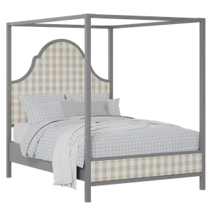 Joyce Upholstered wood upholstered bed in grey with Romo Kemble Putty fabric - Thumbnail