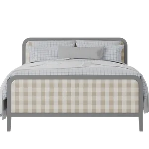 Keats Upholstered wood upholstered upholstered bed in grey with Romo Kemble Putty fabric - Thumbnail